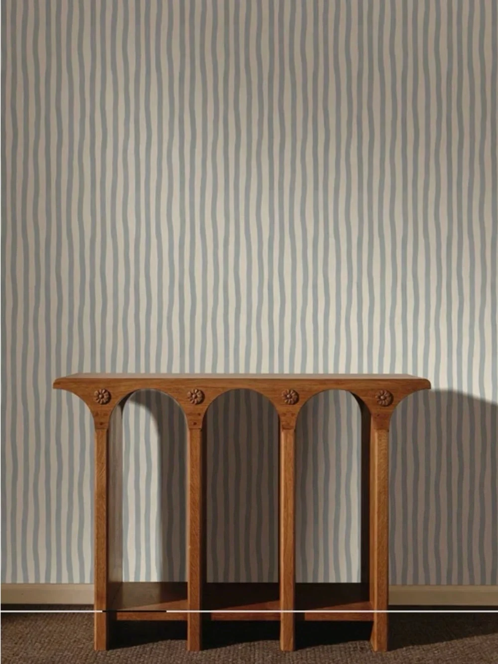 House of Hackney Artist's Stripe Wallpaper in Pale Blue & Cream